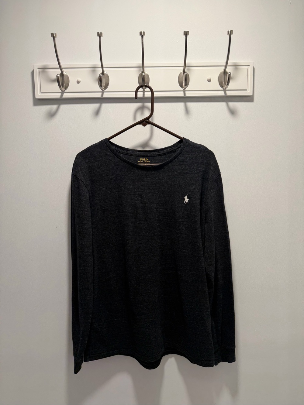 Polo by Ralph Lauren Men's Long-Sleeve Crew Shirt - Charcoal Black